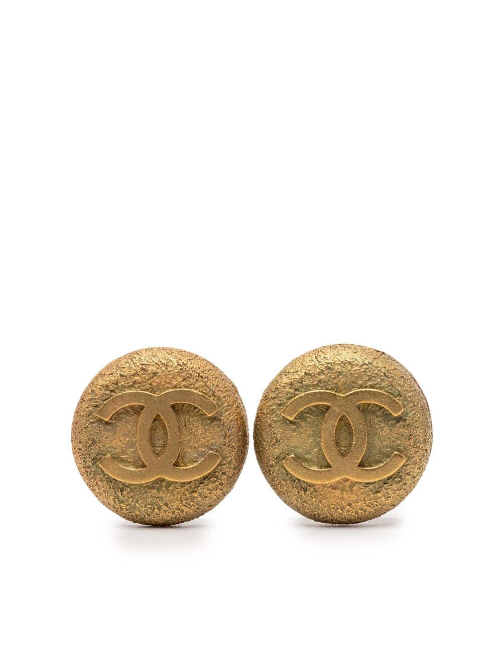 Chanel Gold Plated Cc Round Clip On #289553C44B